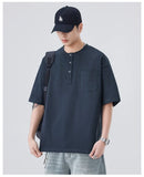 Versatile Heavyweight Henley Neck T-Shirt