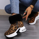 Warm Lace-Up Platform Snow Zipper Fur Boots