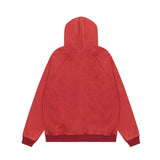 Men Distressed Rock Print Furr Hooded Sweatshirt