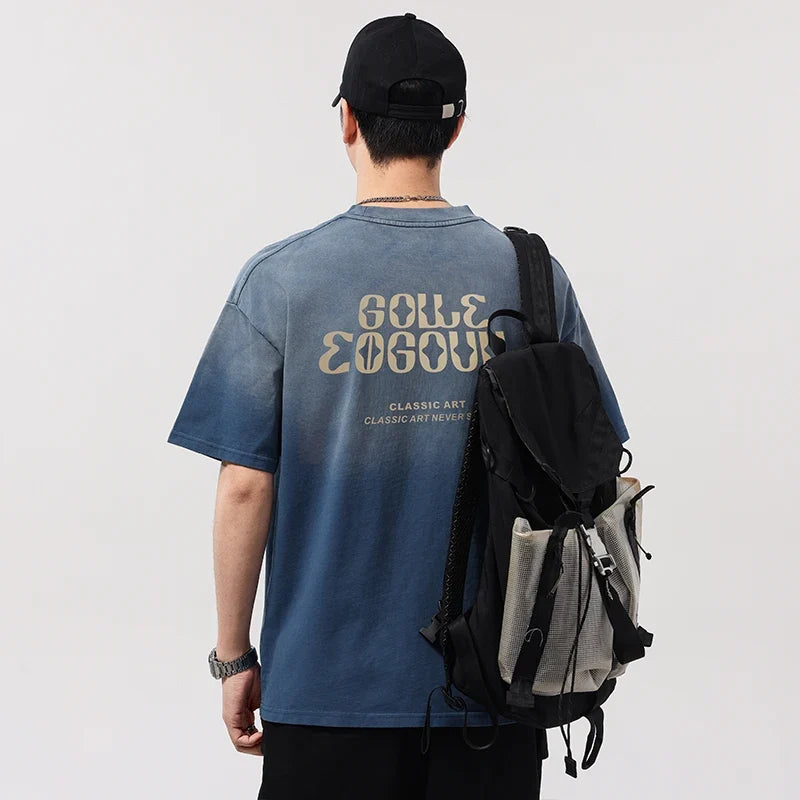 Vintage Oversize Gradient Wash Hip T-Shirt
