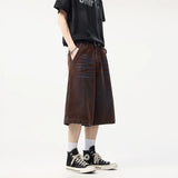 Insulated Cool Brown Washed Wide Leg Jorts