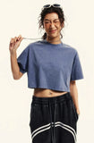 Women's Washed Stitching Crop Top