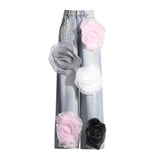 Floral Vine Fairycore Embroidery Jeans