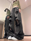Vintage Oversize Cutting Ripped Denim Jeans