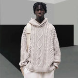 Streetwear Cozy Knitted Hip Hop Hooded Sweater
