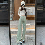 High-waist Loose Straight Jeans