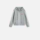 Versatile Stylish Lace Trim Hooded Sweatshirt