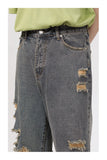 Retro Holes Jeans Denim Pants
