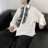 Dark Style Lace Decoration Loose Shirt