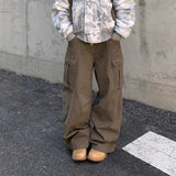 Retro Vintage Brown Wide Leg Baggy Jeans