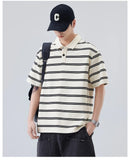 Artistic Stripe Polo Short Sleeve T-Shirt