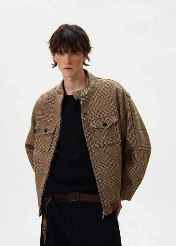 Checkered Brown American High Street Jacket