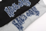 Retro Embroidery Denim Star Hoodie