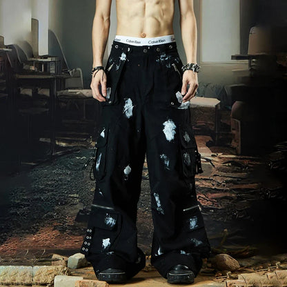 Trendy Personalized Paint Printed Cargo Pants
