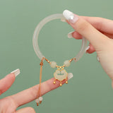 Luxury Vintage Imitation Jade Beaded Bracelet