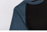 Color Block Retro Patchwork T-shirt