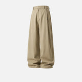 Old Money Style Pleated Wide Leg Suit Pants