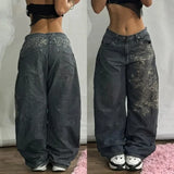 Washed Baggy High Waist Wide Jeans