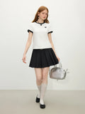 Women Streetwear Color Block Crewneck Ribbed T-Shirt