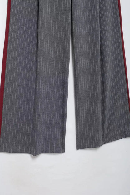 Striped High Waist Wide Leg Pants