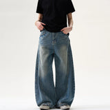 Effortless Cool Retro Pleated Printed Wide Leg Jeans
