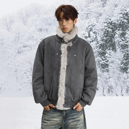 Stylish Single Breasted Loose Faux Fur Jacket