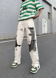 Y2K White Straight Punk Pants