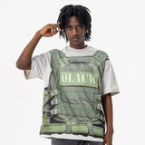 Streetwear High-Street Vest Printed T-Shirt