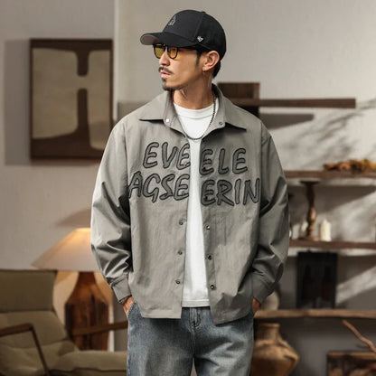 Flattering Vintage Loose Casual Letter Jacket