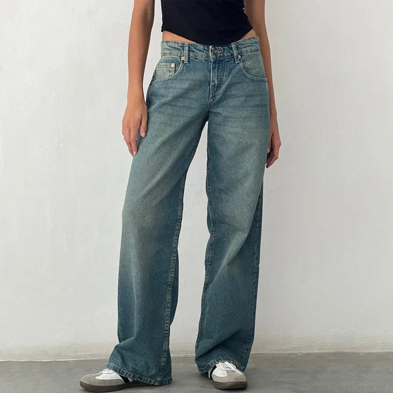 Model wearing the Vintage Vibe Flared Jeans