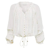 Vintage White Lace Lantern Sleeve Sweater