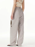Comfort Plaid Cat Print Retro Sweatpants