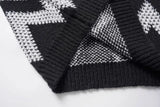 Streetwear Diamond Argyle Striped Knitted Sweater