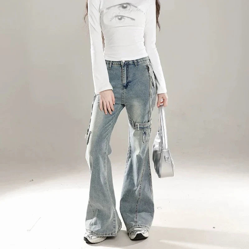 Women’s Bow Patchwork Baggy Jeans