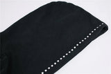 Y2K Gothic Rivet Printed Black Casual Hoodie