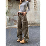 Retro Vintage Brown Wide Leg Baggy Jeans