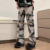 Streetwear Cyber Grey Stacked Baggy Jeans