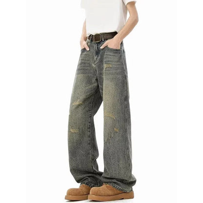 Vintage Ripped Distressed Baggy Wide Jeans