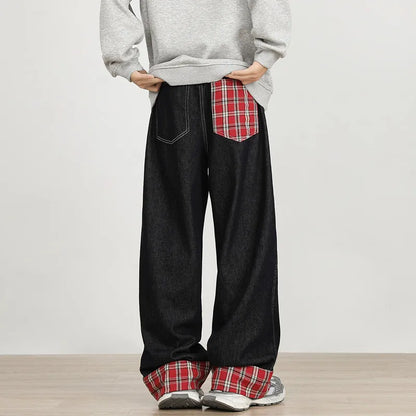 Luxury Straight & Sleek Patchwork Wide Leg Jeans