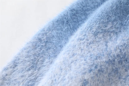 Fashionable Sky Ombre Gradient Fuzzy Sweater