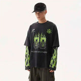 Vintage American Style Letter Print Long Sleeve T-Shirt