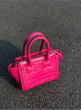 Vintage Pink Crocodile Pattern Bucket Bag