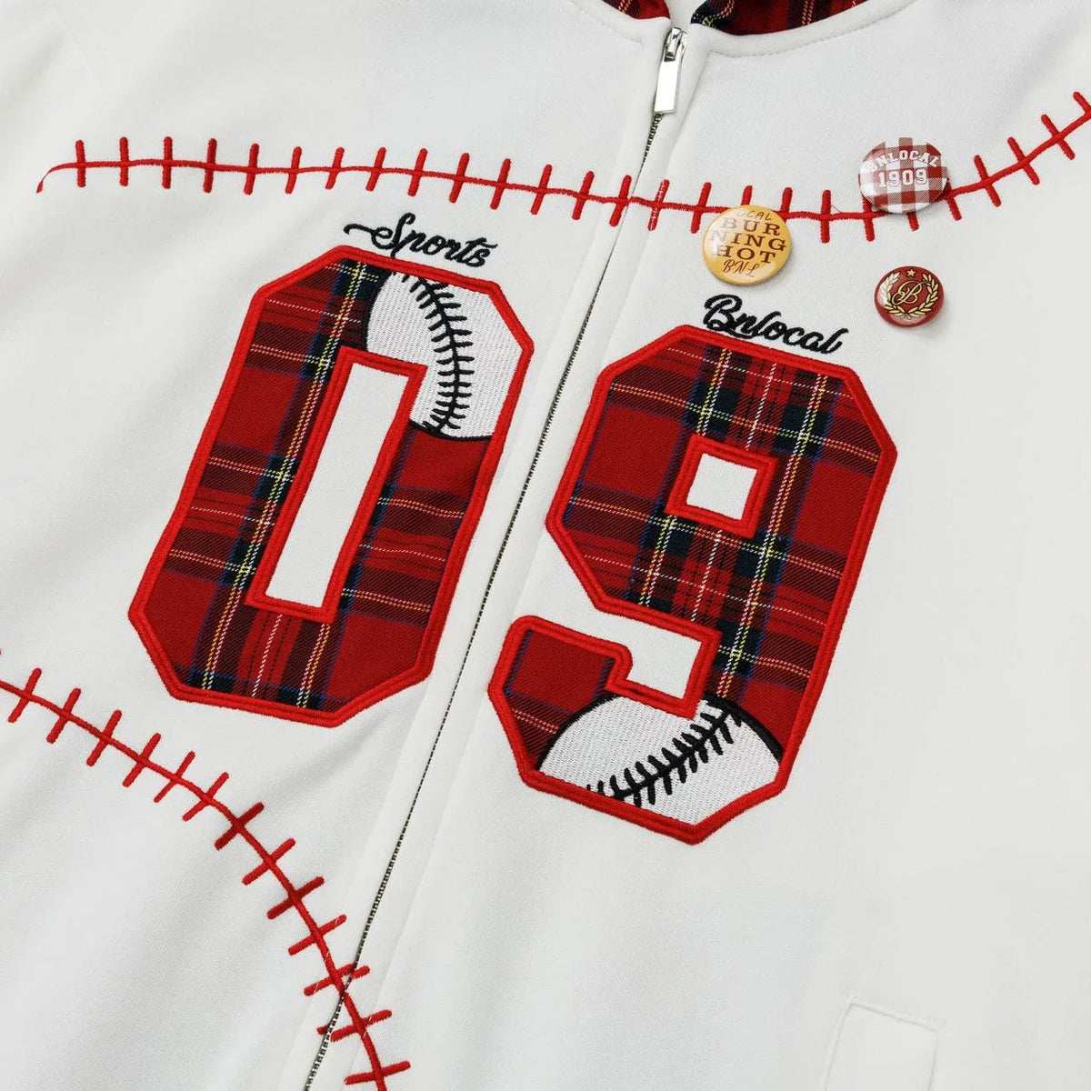 Y2K Insulated Zip Up Plaid Patchwork Sweatshirt