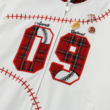 Y2K Insulated Zip Up Plaid Patchwork Sweatshirt