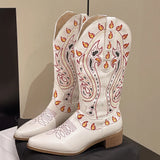 Embroidered Western Mid Calf Cowgirls Boots