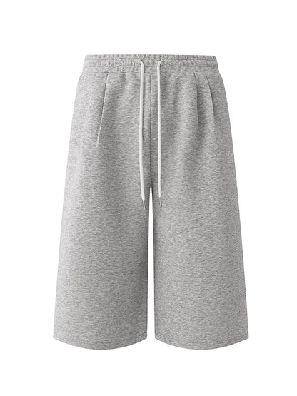 Soft Gray Loose Casual Drawstring Jorts