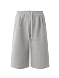 Soft Gray Loose Casual Drawstring Jorts