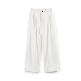 White Cotton Casual Wide Leg Pants