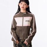 Japanese Style Retro Contrasting Color Casual Jacket