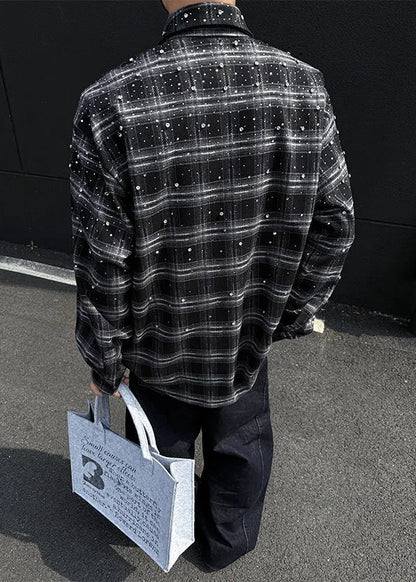 Breathable Starry Grid Long Sleeve Shirt